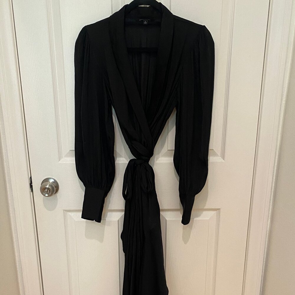 BANANA REPUBLIC BLACK SILKY HIGH-LOW MAXI DRESS NEW WITHOUT TAGS (NWOT)